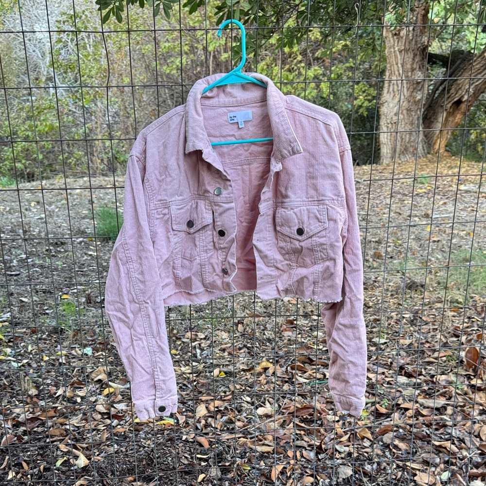 By the Way Light Pink Cropped Jean Jacket